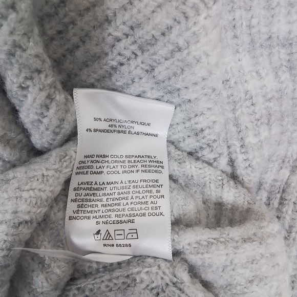 EXPRESS Acrylic Mini Turtleneck Sweater Dress‎ Size XSmall in Grey Heather - Picture 9 of 16